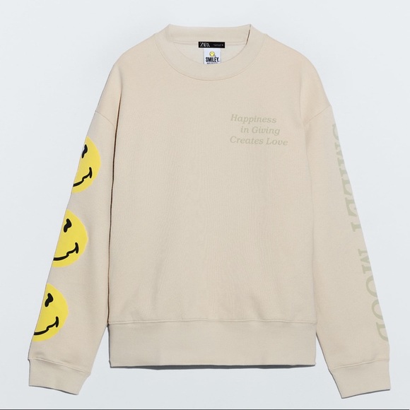 zara smiley sweatshirt